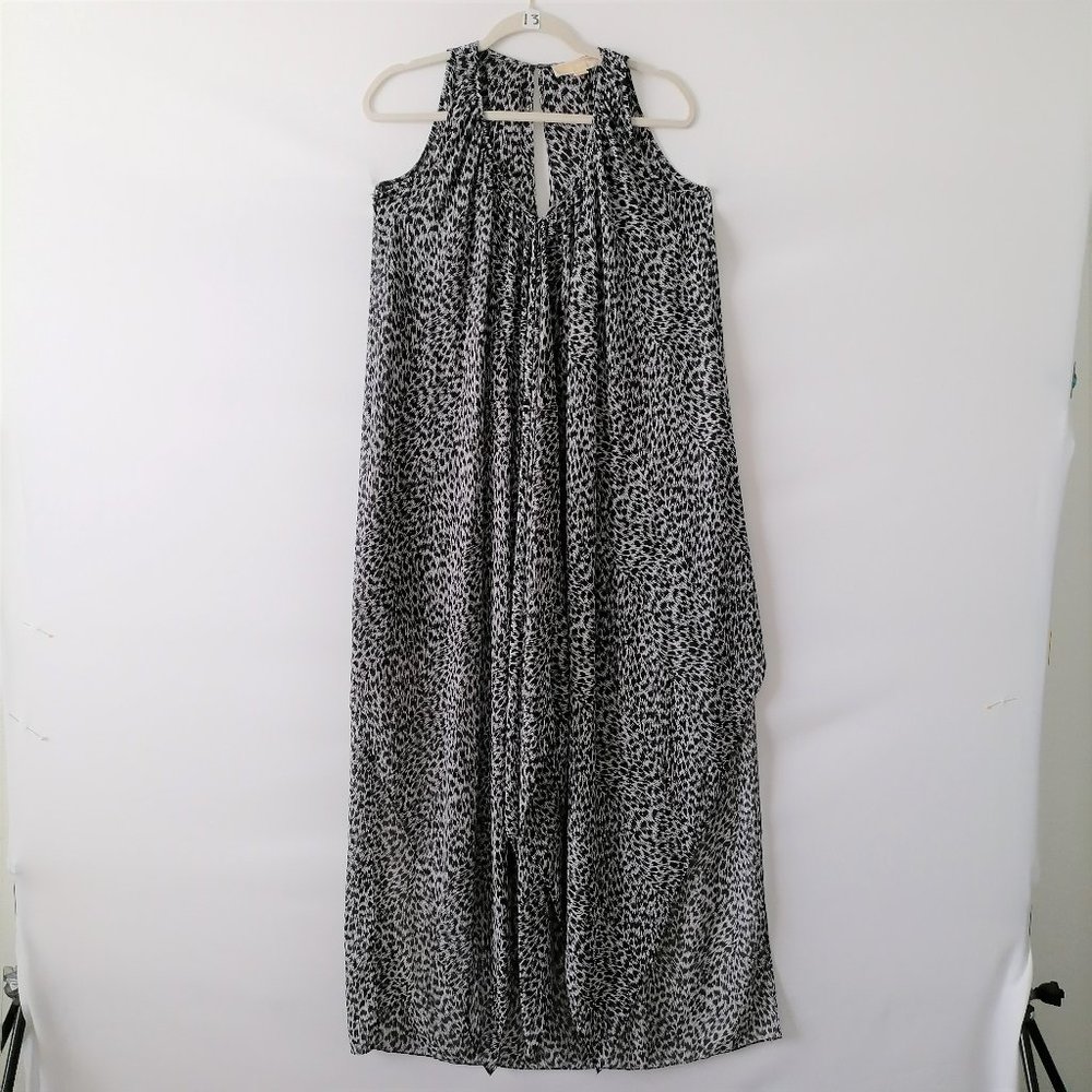 Michael Kors Women's Black Printed Maxi Dress Sleeveless Size S